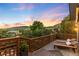 Outdoor patio area with lounge seating and mountain view at 600 Cascade Dr, Golden, CO 80403