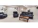 Finished basement with plush seating around a wooden table, a soft, neutral carpet, and recessed lighting at 3343 W 109Th Cir, Westminster, CO 80031