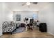 Bright office features a seating area and a working space at 2650 S Vaughn Way # D, Aurora, CO 80014