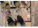 Bird's eye view of a home with a fenced backyard and a basketball court at 452 Deframe Ct, Golden, CO 80401