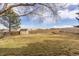 Large backyard featuring a small shed and a well-maintained lawn, providing ample space for outdoor activities and relaxation at 452 Deframe Ct, Golden, CO 80401