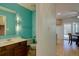 Bathroom with toilet, sink and tile flooring at 5759 E Geddes Cir, Centennial, CO 80112