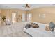 Large main bedroom showcasing vaulted ceilings with staircase access and luxury decor accents at 18967 W 54Th Ln, Golden, CO 80403