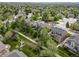 Aerial view of residential neighborhood highlighting homes and landscaped yards at 9548 La Quinta Dr, Lone Tree, CO 80124