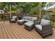 Inviting back deck featuring comfortable outdoor seating and a modern heater at 2249 Weatherstone Cir, Highlands Ranch, CO 80126