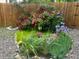 Backyard garden with rocks, flowers, and wood fence at 7871 Ogden Ct, Denver, CO 80229