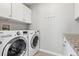 Well-equipped laundry room with LG washer and dryer, and granite countertop at 1460 S Emerson St, Denver, CO 80210