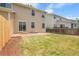 Charming backyard with a patio, lush lawn, and wooden fence at 7977 S Kittredge St, Englewood, CO 80112