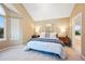 Comfortable primary bedroom featuring a vaulted ceiling, neutral color scheme, and ample natural light at 7158 Torrey St, Arvada, CO 80007