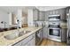 Modern kitchen with stainless steel appliances and granite countertops at 4644 W 112Th Ct, Westminster, CO 80031