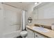 Cozy bathroom with a shower-tub combination and classic fixtures at 9544 Longford Way, Parker, CO 80134