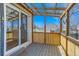 Screened porch with wood railings provides a view of the outdoor space at 11437 W 103Rd Ave, Broomfield, CO 80021