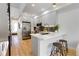 Modern kitchen with island, stainless steel appliances, and light gray cabinets at 4391 Zenobia St, Denver, CO 80212