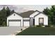 New construction with 3-car garage, board and batten siding and grey trim accents at 10735 Hanging Lake Pl, Parker, CO 80138