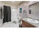 Clean bathroom, bathtub, toilet and sink at 1801 Wynkoop St # 205, Denver, CO 80202