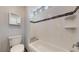 Small bathroom with neutral walls, and a shower over the tub at 14652 Kalamath Ct, Westminster, CO 80023