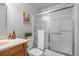 Bathroom with a shower and modern decor, showcasing a clean and functional space at 1250 S Monaco Pkwy # 50, Denver, CO 80224