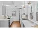 Modern kitchen with white cabinets, quartz countertops, and stainless steel appliances at 815 Gaylord St, Denver, CO 80206