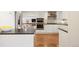 Modern kitchen featuring white cabinetry, stainless appliances, and hardwood floors at 6213 S Galena Way, Englewood, CO 80111