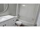 Clean bathroom with a shower-tub combo and a modern vanity at 5956 S Winnipeg St, Aurora, CO 80015