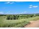 Picturesque neighborhood view with winding paths, green spaces, and distant mountain views at 735 Poppy Pl, Highlands Ranch, CO 80129