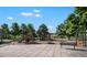 Community playground featuring slides, climbing structures, and swings, surrounded by lush trees at 735 Poppy Pl, Highlands Ranch, CO 80129