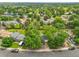 Aerial view showing residential neighborhood with tree-lined streets and various home styles at 3224 S Dudley St, Lakewood, CO 80227