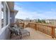 Relaxing deck with lounge chairs and a view of the neighborhood at 20795 Scenic Park Dr, Parker, CO 80138