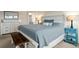 Well-lit bedroom featuring a comfortable queen bed, stylish nightstands and a dresser at 141 Back Nine Dr, Castle Pines, CO 80108