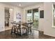Bright dining area offers sliding glass doors to the backyard, a large table, and casual seating at 141 Back Nine Dr, Castle Pines, CO 80108