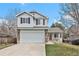 Charming two-story home featuring a two-car garage, inviting porch, and well-maintained lawn at 23813 Broadmoor Dr, Parker, CO 80138
