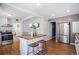 Modern kitchen with stainless steel appliances and a central island with bar seating at 865 S Dale Ct, Denver, CO 80219