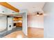 Open-concept space with kitchen, laundry, and a stylish ceiling fan at 12480 W Nevada Pl # 214, Lakewood, CO 80228