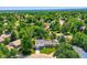 Expansive aerial view of the home nestled within a lush green landscape of trees and manicured lawns at 6348 S Independence St, Littleton, CO 80123