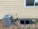 Exterior view of the home showing the AC unit and basement access point at 894 S Krameria St, Denver, CO 80224
