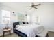 Bright main bedroom with high ceiling, ceiling fan and ensuite bathroom at 452 N Finch Ave # 452B, Lafayette, CO 80026