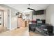 Office space with black accent furniture, overhead lighting, and a ceiling fan at 2 Adams St # 705, Denver, CO 80206