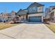Charming two-story home showcasing a well-kept lawn and a spacious two-car attached garage at 15818 E Otero Cir, Centennial, CO 80112