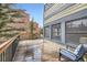 View of the rustic wood deck featuring a seating area with beautiful outdoor space at 107 N Harris St # 111, Breckenridge, CO 80424