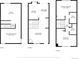 Three-story floor plan showcasing layout of rooms including kitchen, bedroom, living room, utility room and recreation room at 7665 S Steele St, Centennial, CO 80122