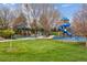 Community playground offers colorful play structures and a green open space for neighborhood children at 7665 S Steele St, Centennial, CO 80122