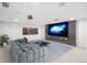 Finished basement with a home theatre, comfortable seating, and stylish décor at 2989 S Corona St, Englewood, CO 80113