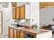 Kitchen features wood countertops, matching cabinets, and modern appliances at 4923 Snowberry Ln, Evergreen, CO 80439