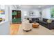 Bright living room boasts hardwood floors, contemporary furniture, and an open layout for easy living at 10109 W 68Th Ave, Arvada, CO 80004
