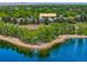 Aerial view highlighting neighborhood location near 7955 S Bemis St and the lake at 7955 S Bemis St, Littleton, CO 80120