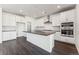 Modern kitchen featuring white cabinets, stainless appliances, and dark countertops at 3639 Recess Ln, Castle Rock, CO 80108