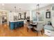 Beautiful kitchen with white cabinetry, a center island, and a breakfast nook at 8189 E 29Th Ave, Denver, CO 80238