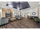 Spacious lobby with comfortable seating, a fireplace, and stylish decor at 1150 Inca St # 25, Denver, CO 80204