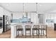 Modern kitchen with stainless steel appliances, a large island, and stylish pendant lighting at 1240 Starglow Pl, Highlands Ranch, CO 80126