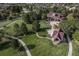 Aerial view of the community park featuring walking trails, lush greenery, and picturesque landscaping at 24612 E Ontario Dr, Aurora, CO 80016